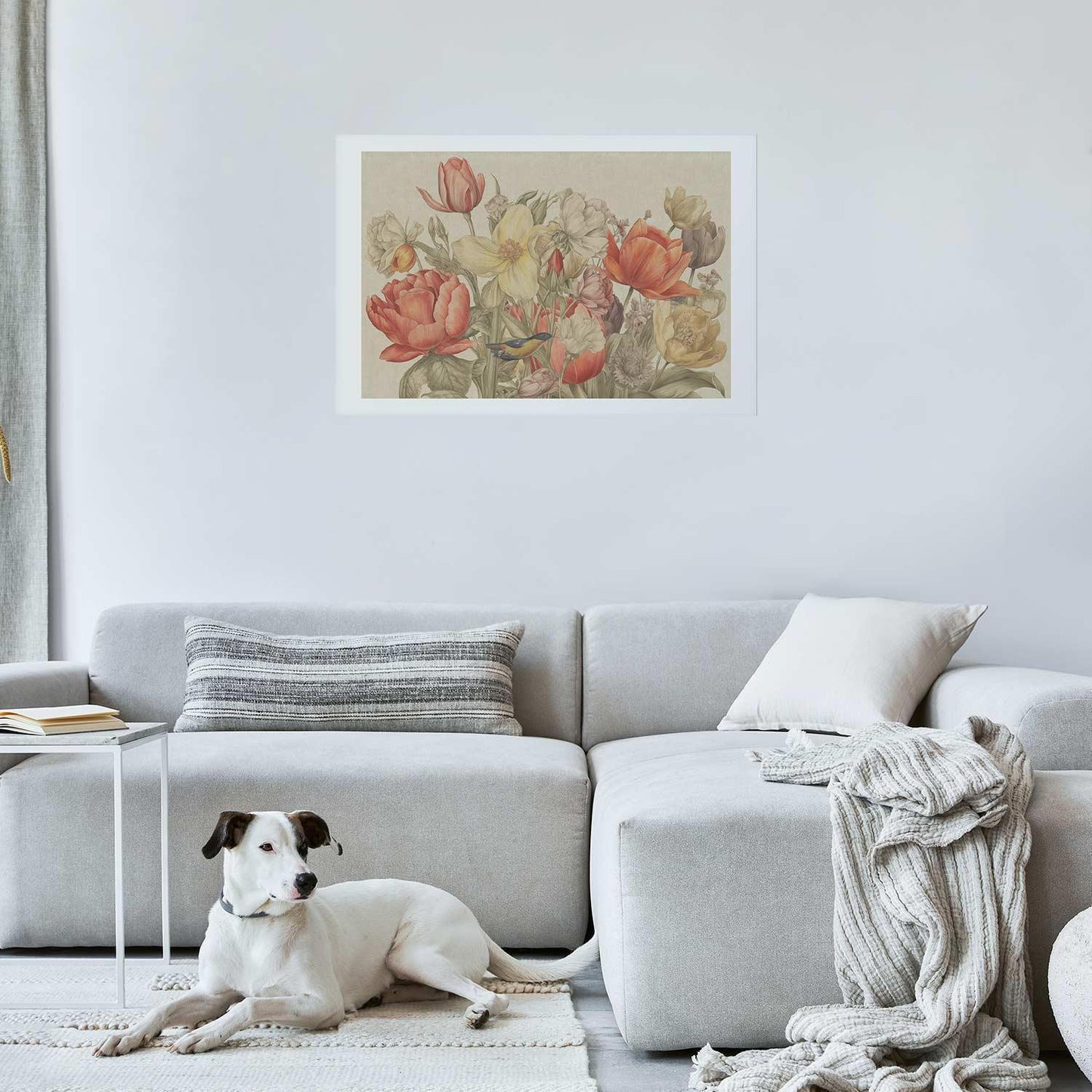 Poster - Flower Bouquet on a Cream Background Artgeist