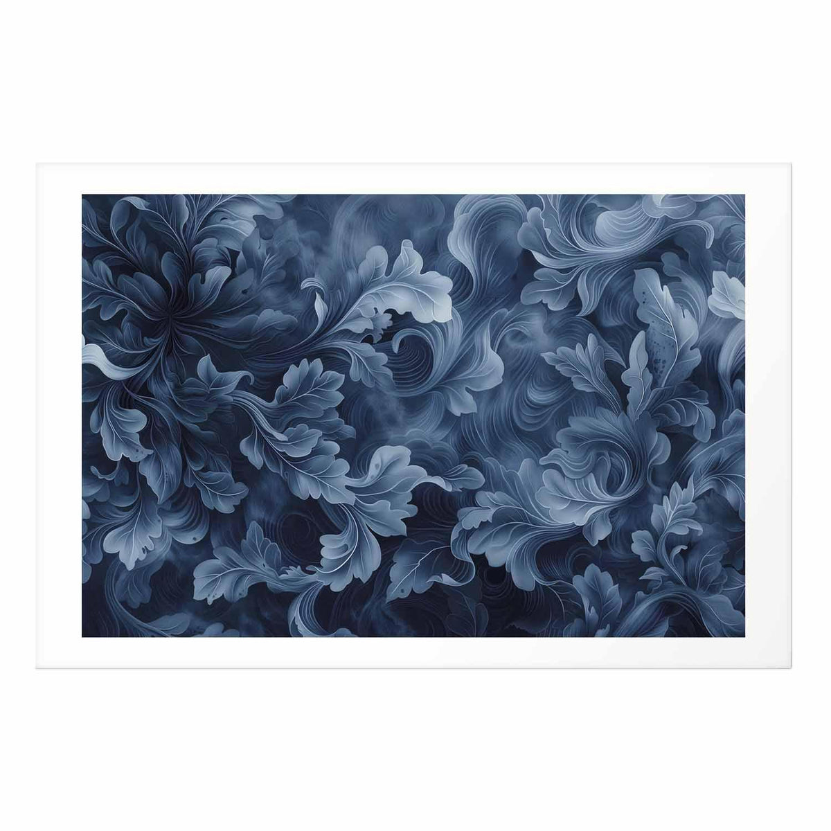 Poster - Dense, Dark Blue Abstract Ornaments