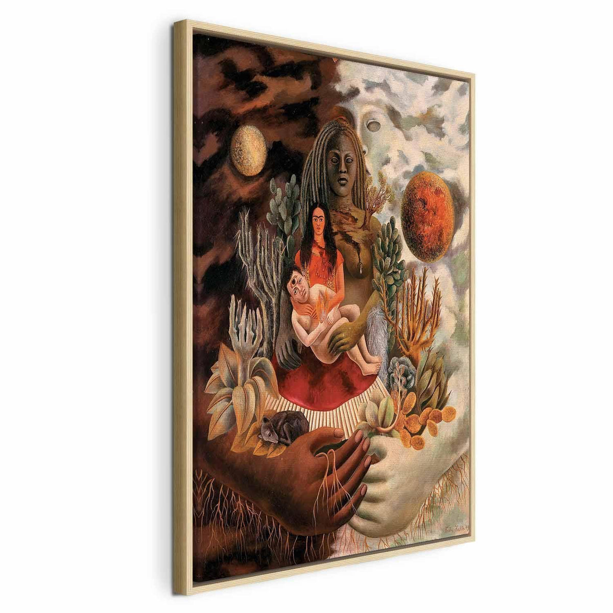 Leinwandbild - Frida Kahlo – The Love Embrace of the Universe, the Earth (Mexico), Myself, Diego, and Señor Xolotl