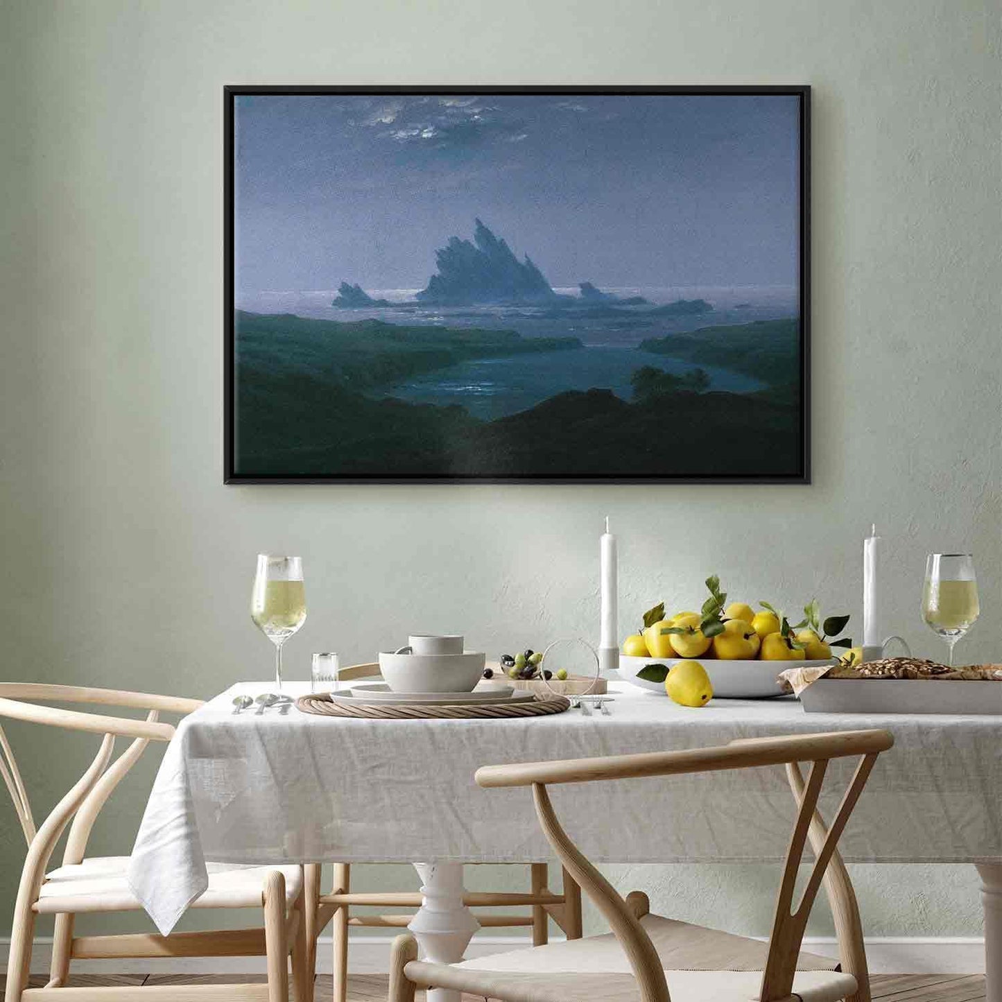 Leinwandbild - Cliff reef on the beach (Caspar David Friedrich) Artgeist