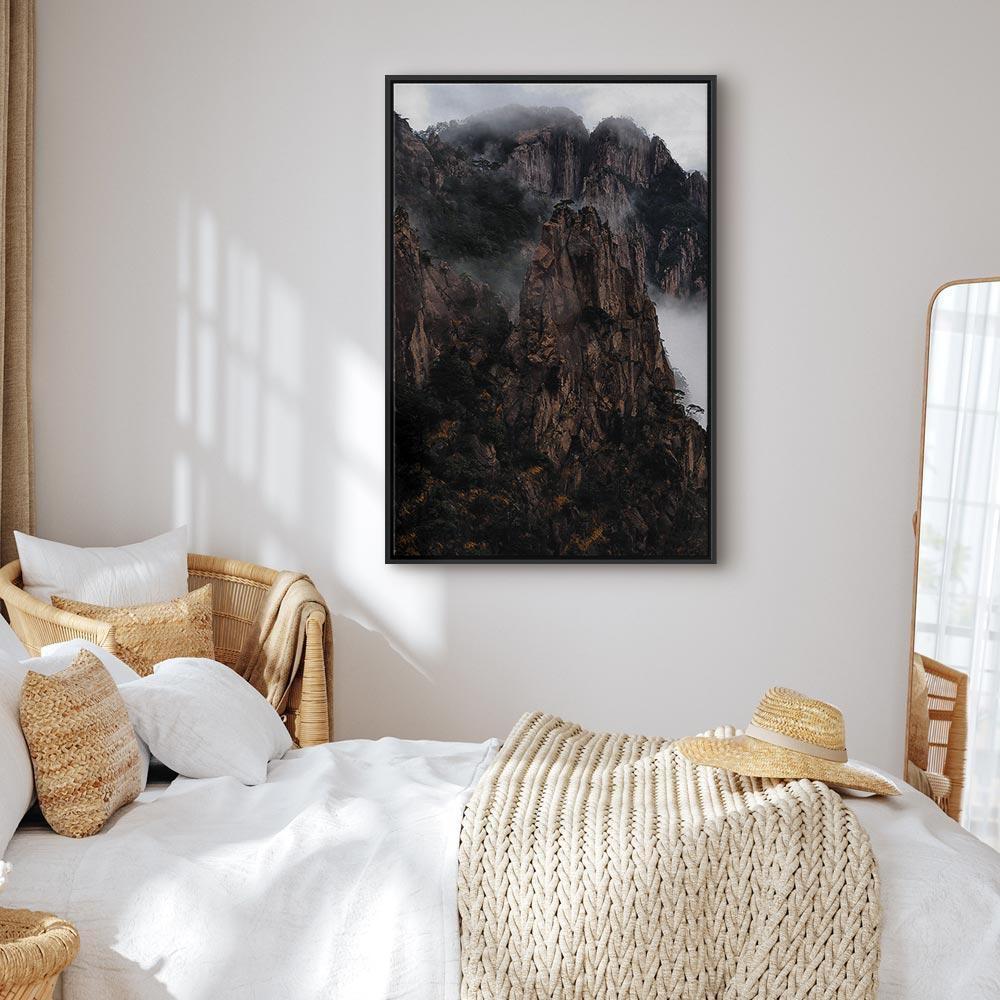 Leinwandbild - Heart of Mountain Landscape (1-part) - Clouds Amid Rocks