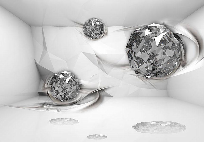 Fototapete Diamond Chamber – Geometrische Eleganz in 3D-Optik