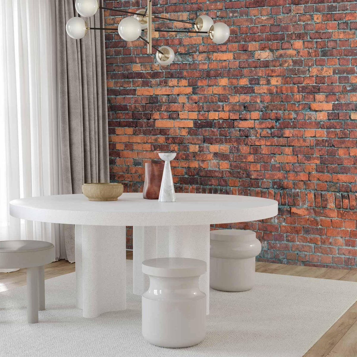 Fototapete - Vintage Wall (Red Brick)