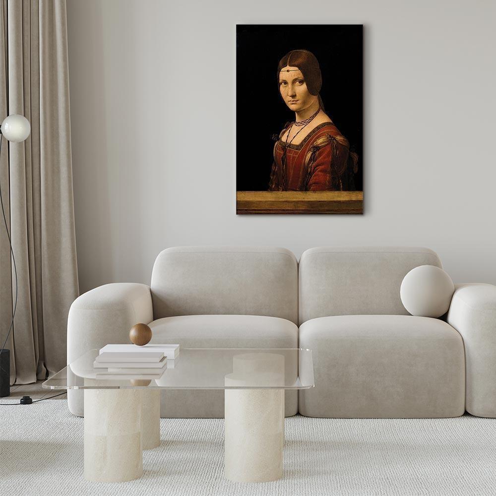 Leinwandbild - Leonardo da Vinci – Beautiful Ferronière