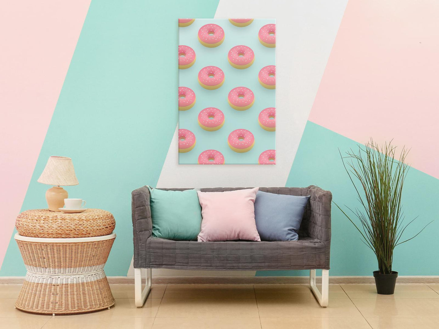 Leinwandbild - Pastel Donuts (1 Part) Vertical Artgeist