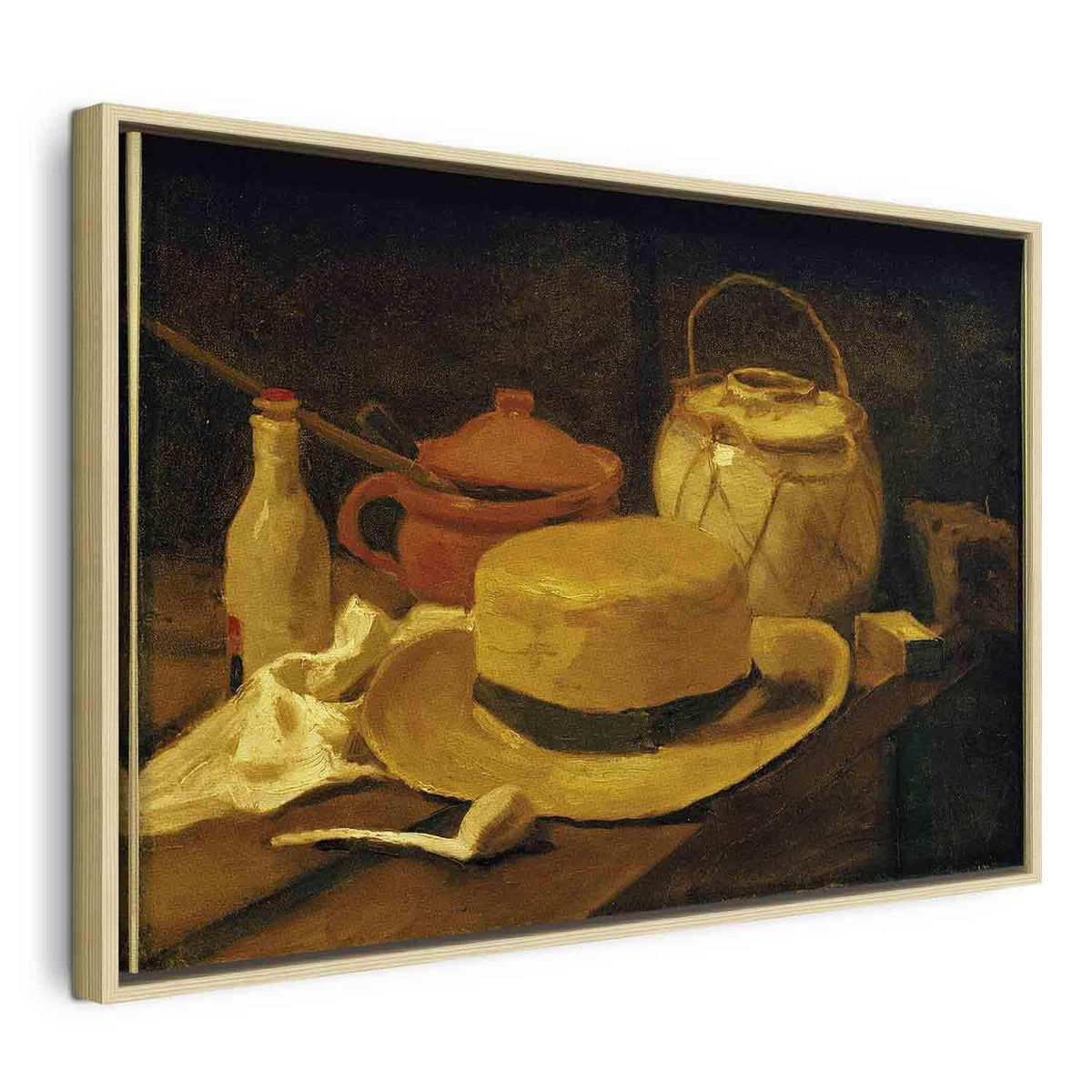 Leinwandbild - Vincent Van Gogh – Still life with yellow straw hat