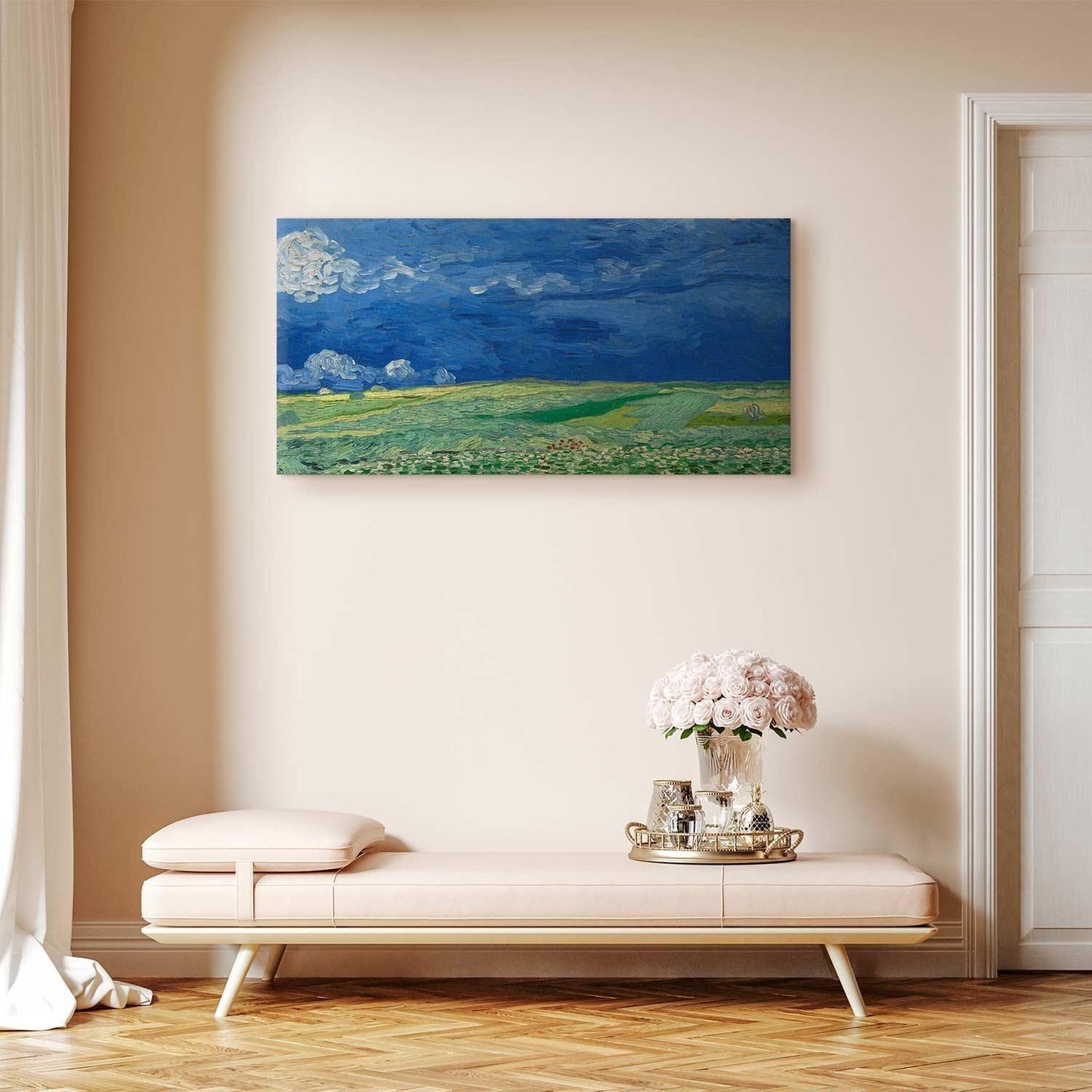 Leinwandbild - Wheatfield under Thunderclouds Artgeist