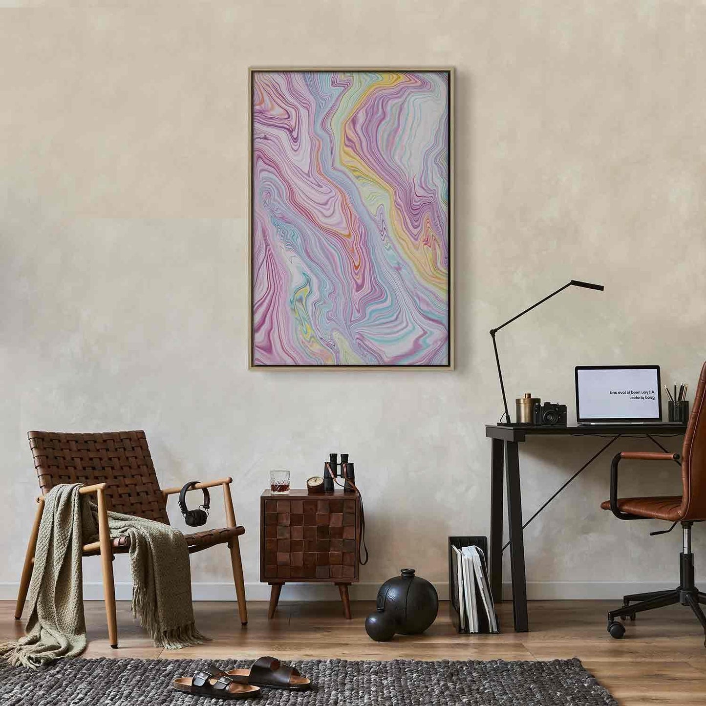 Leinwandbild - Colorful Dream - Abstract Shapes in Pastel Colors Artgeist