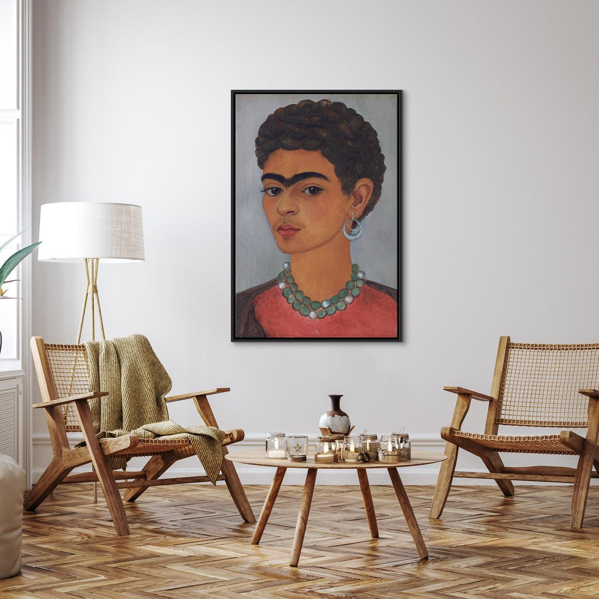 Leinwandbild - Frida Kahlo – Self-Portrait with Curly Hair