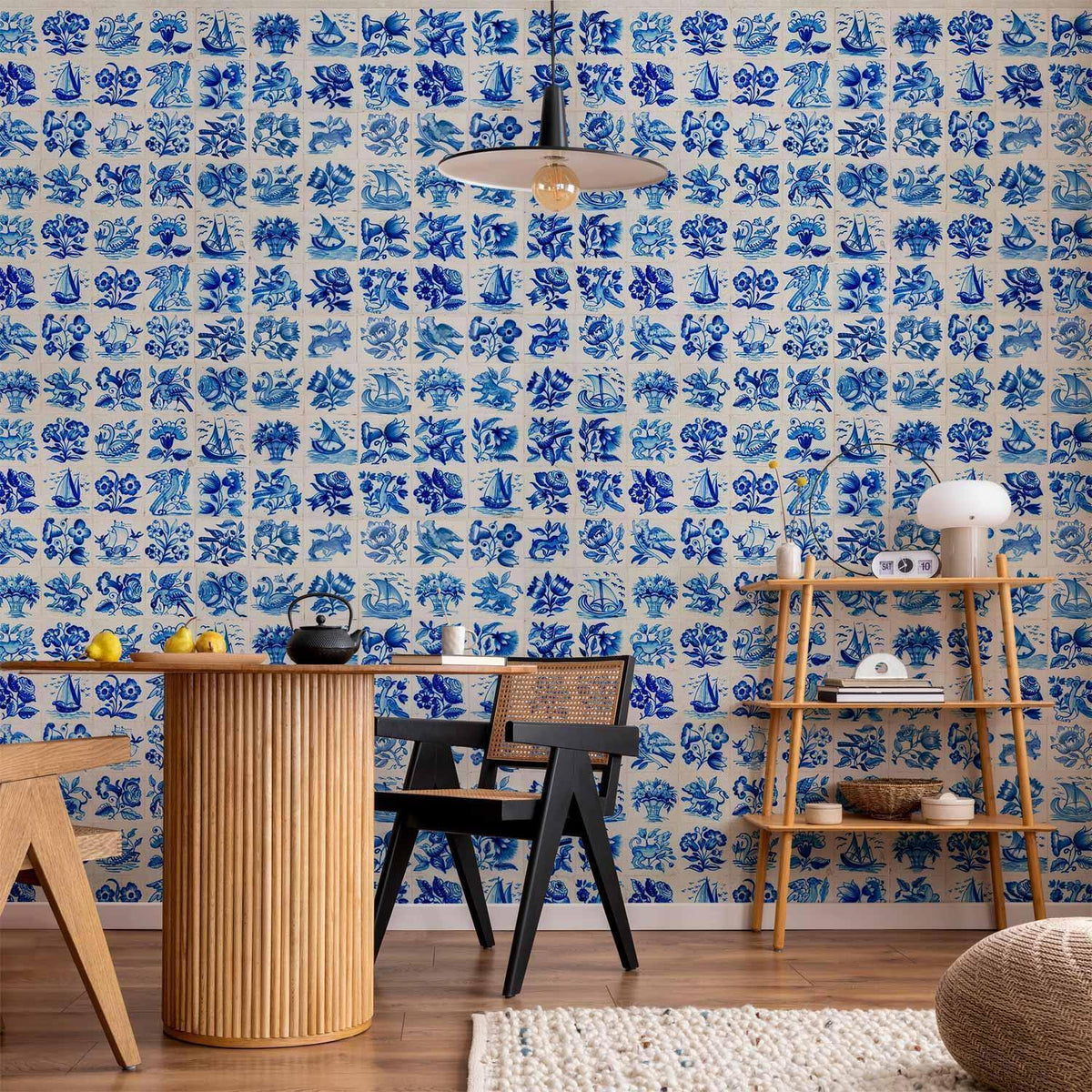 Fototapete Azulejos – Portugiesische Fliesen in Blau-Weiß