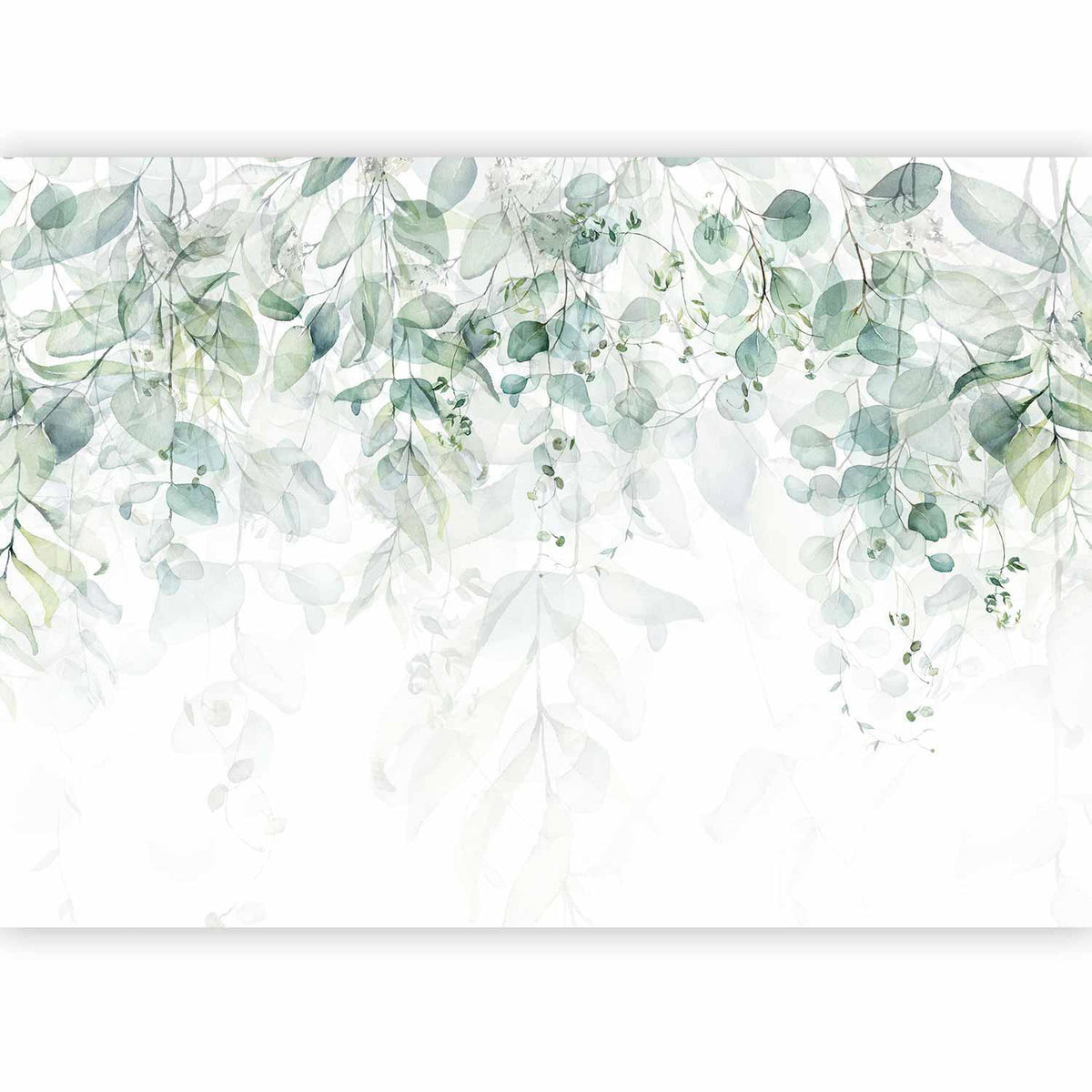 Fototapete Sanfte Natur - Elegante Blättermotive in natürlichen Grüntönen