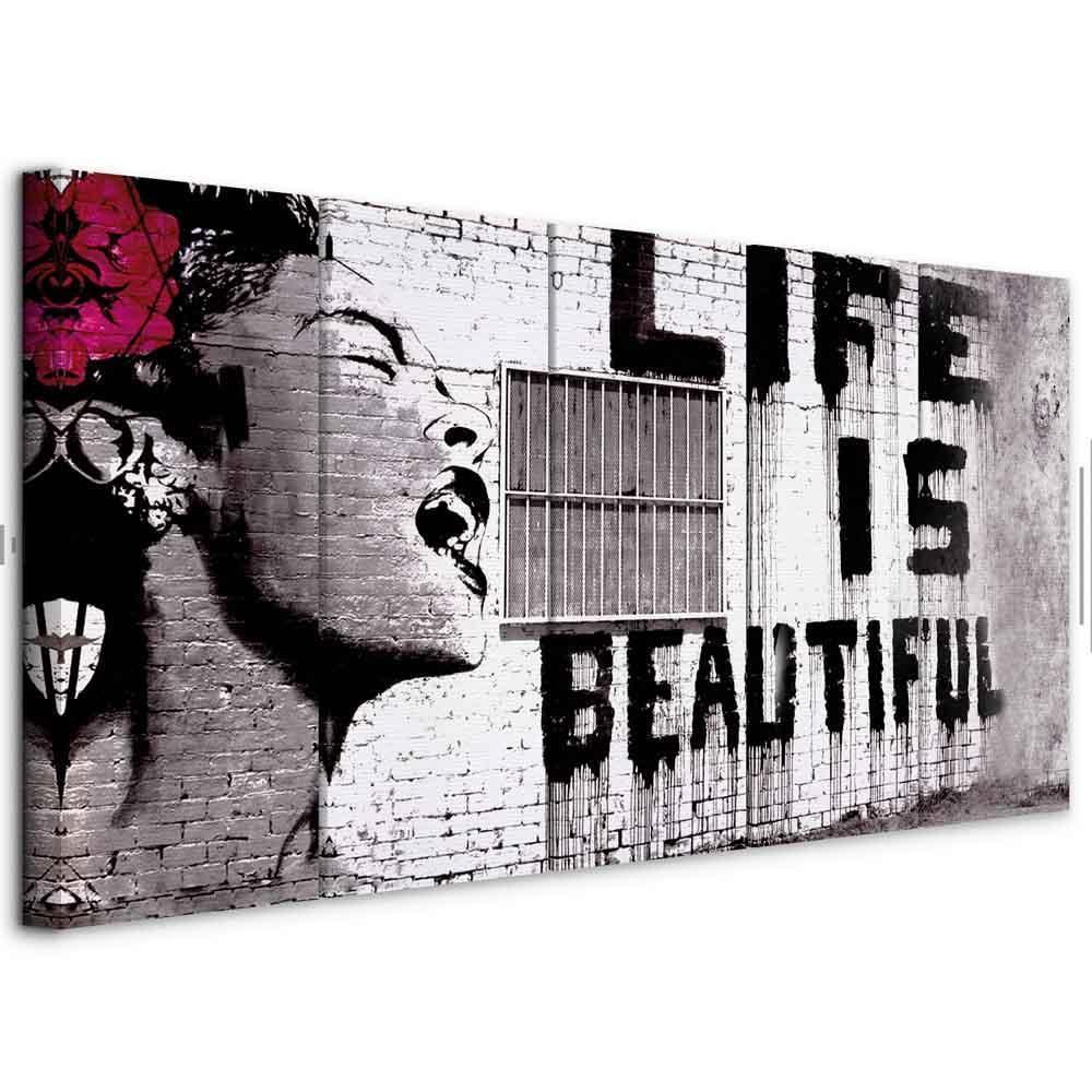 Leinwandbild - Banksy: Life is Beautiful