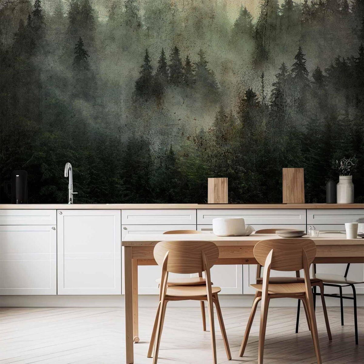 Fototapete - Misty Beauty of the Forest