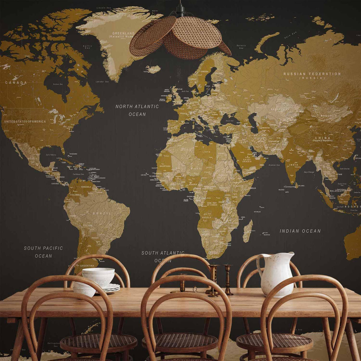 Fototapete - World Map: Modern Geography
