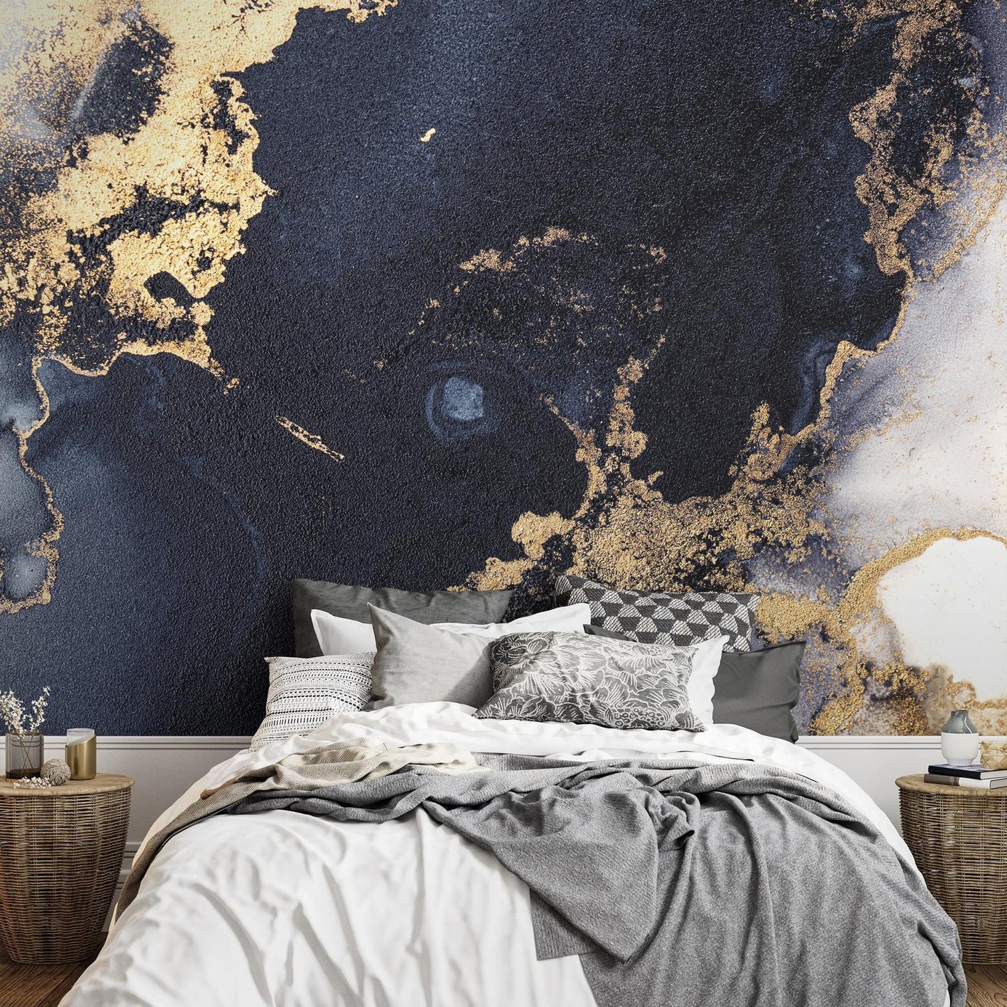 Fototapete - Marble and Garnet - Abstract Textured Pattern Inspired by a Starry Sky Artgeist