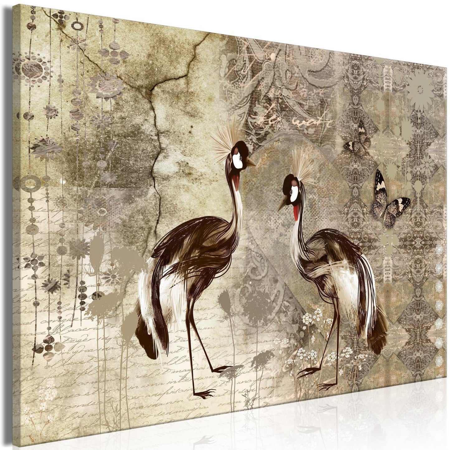Leinwandbild - Retro Cranes (1 Part) Wide Artgeist