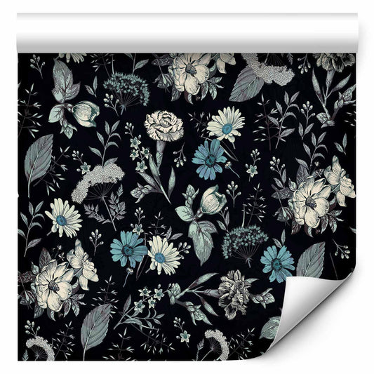 Tapete - Fragrant flowers and herbs - blue