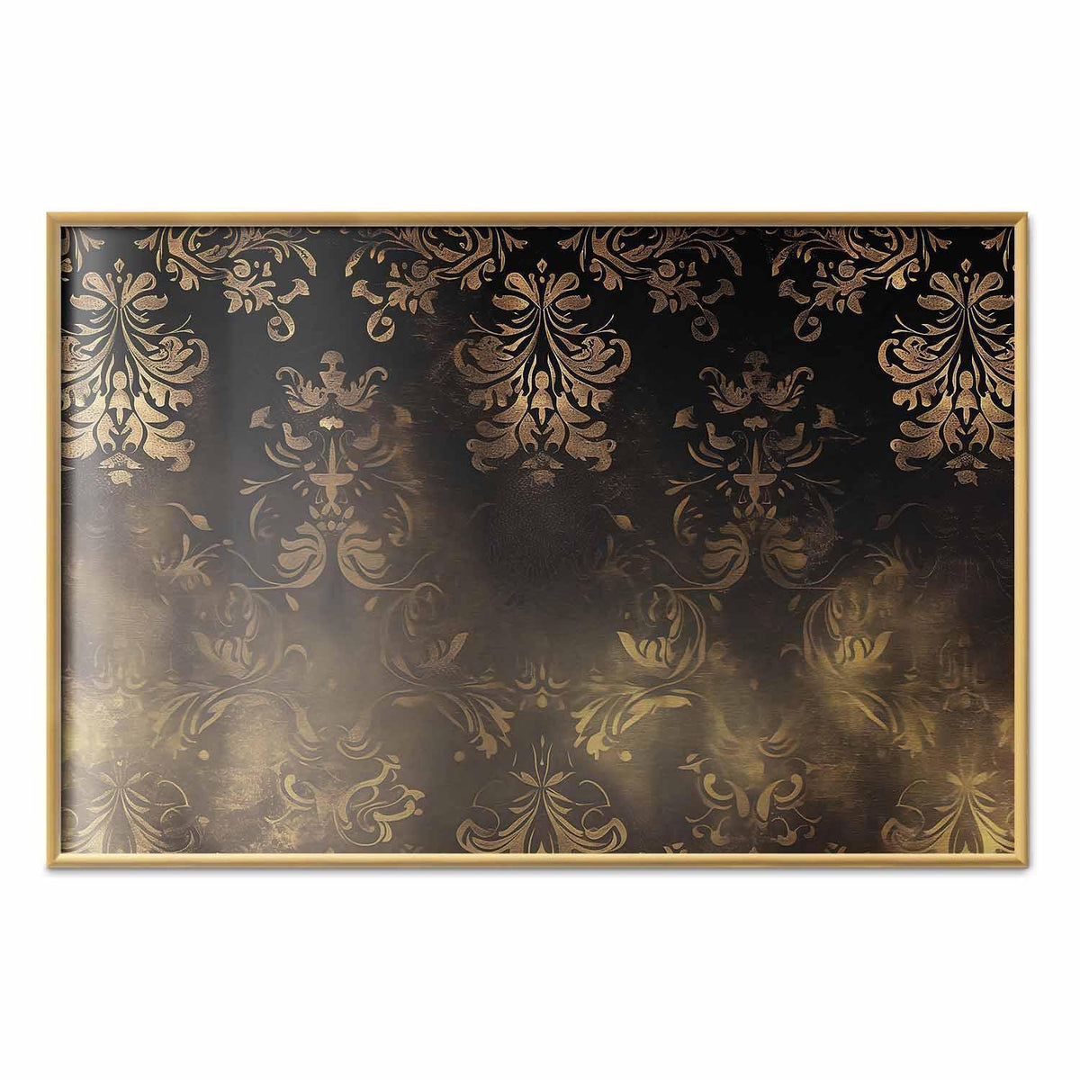 Poster - Dark Baroque Patterns with Golden Accents