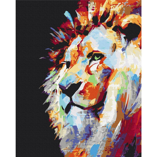 Malen nach Zahlen - Portrait of a Colourful Lion