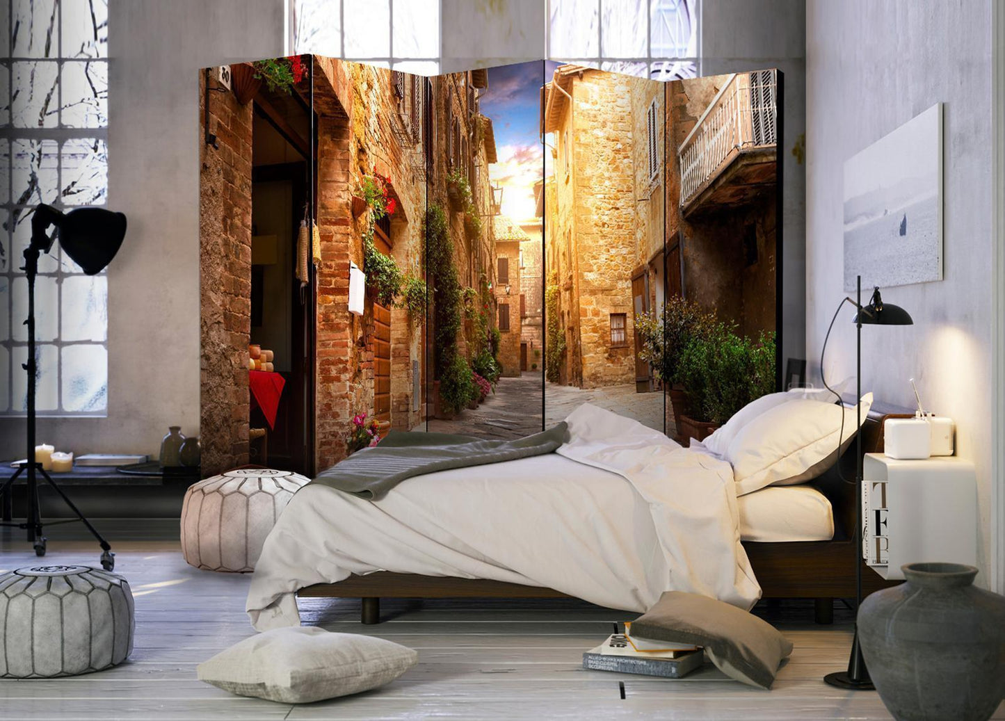 Paravent - Colourful Street in Tuscany II Artgeist