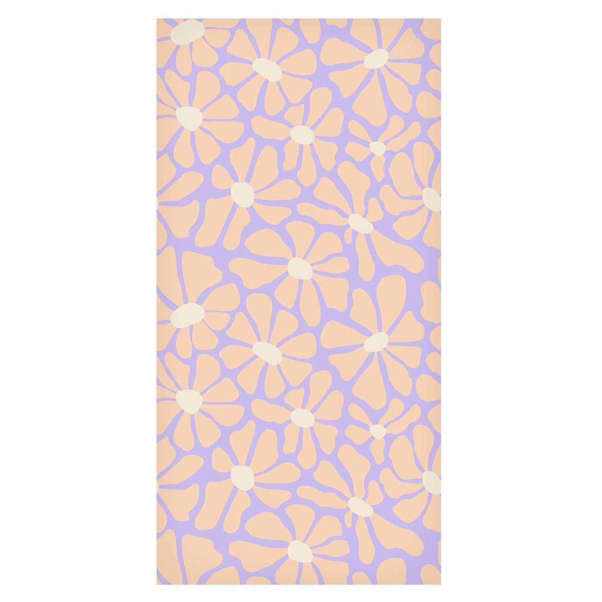 Tapete - Cute Light-Beige Little Flowers - Small flowers with beige - undulating petals on a blue background