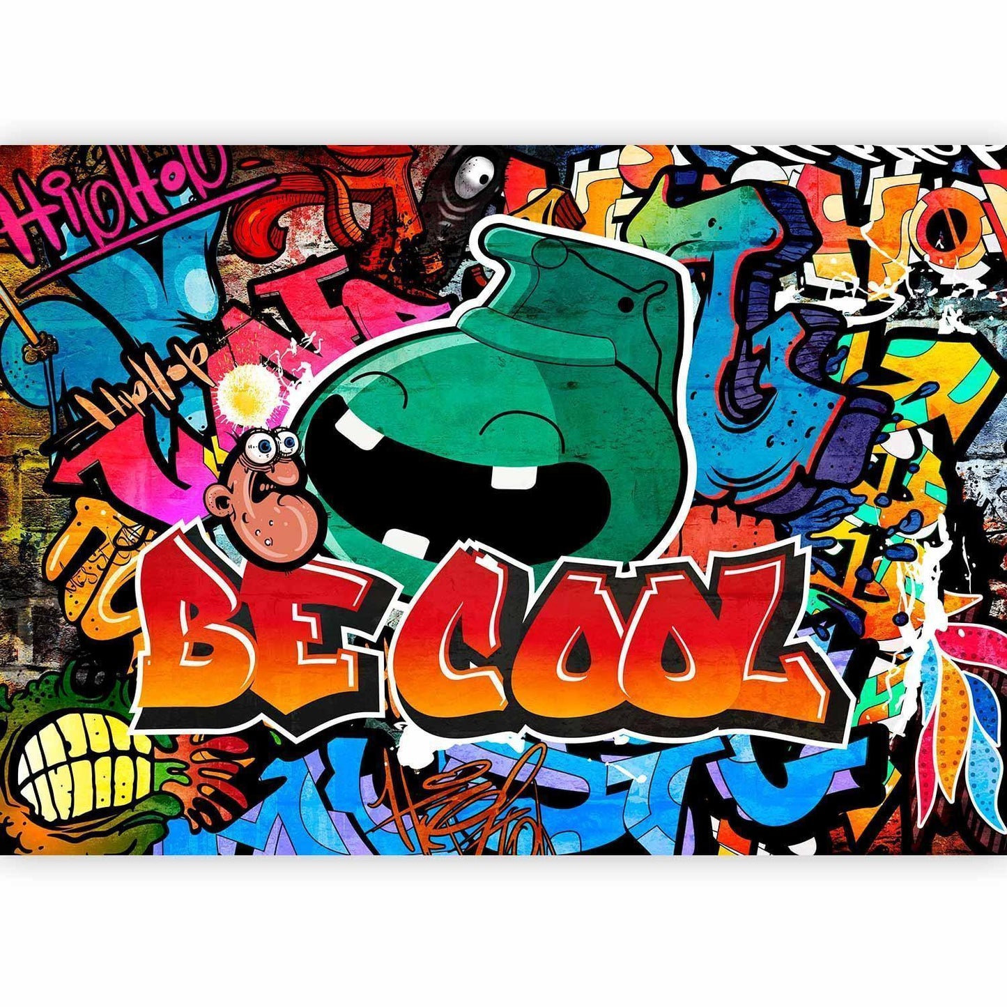 Fototapete Be Cool - Urbane Street Art mit bunten Graffiti-Elementen