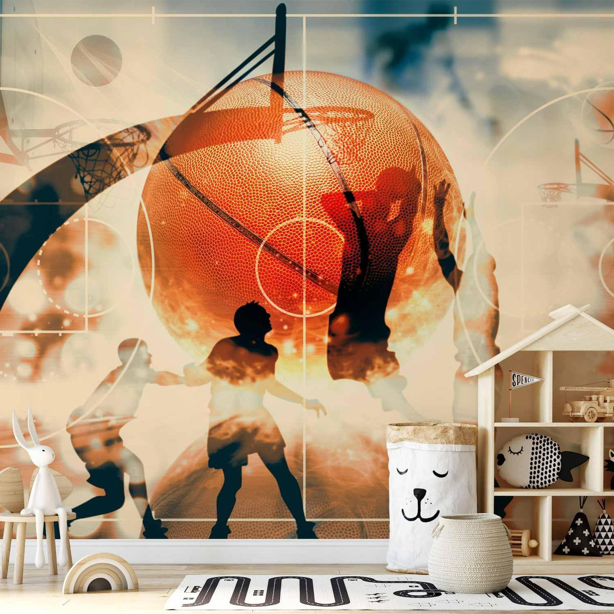 Fototapete I Love Basketball – Graffiti Wandgestaltung fürs Kinderzimmer