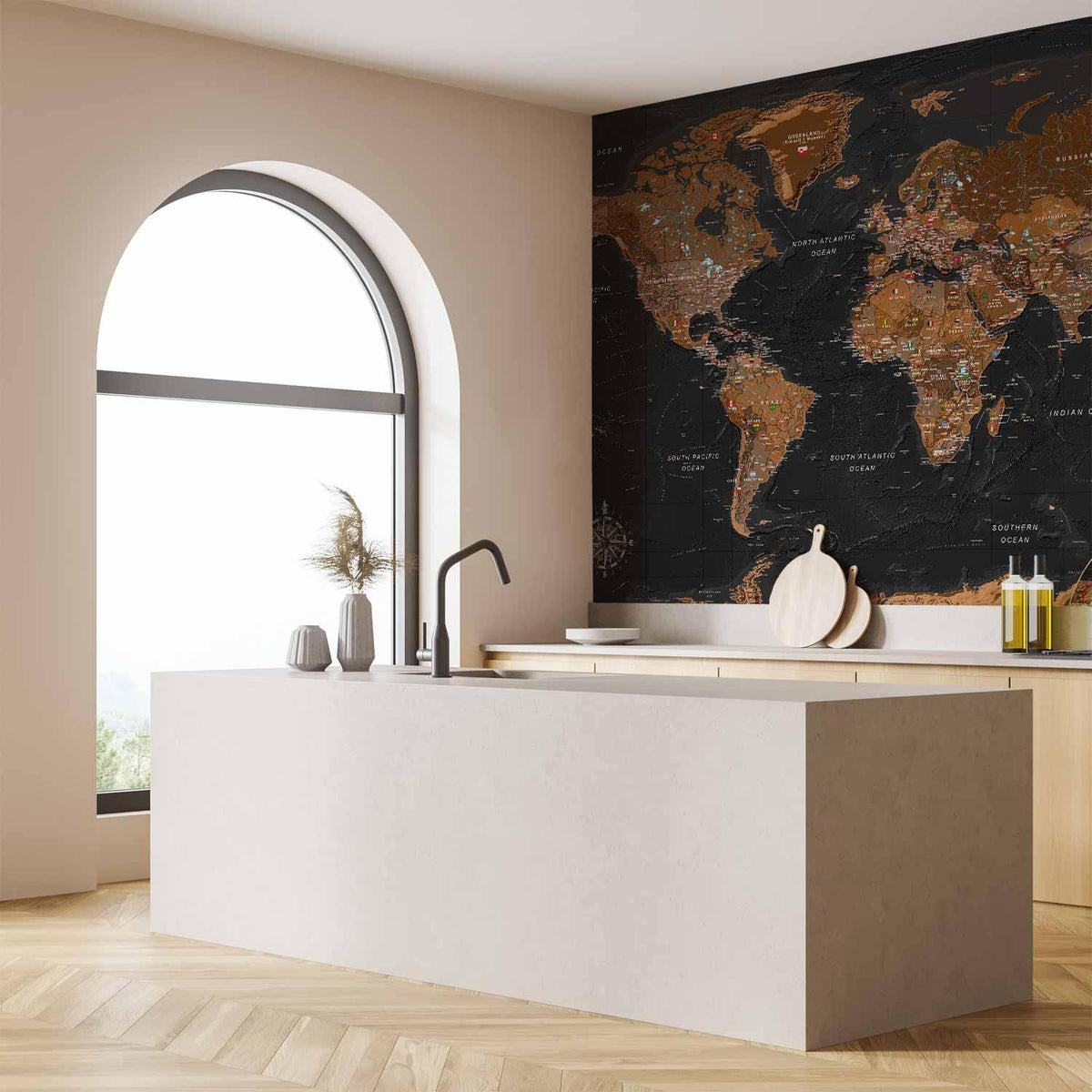 Fototapete - World: Stylish Map