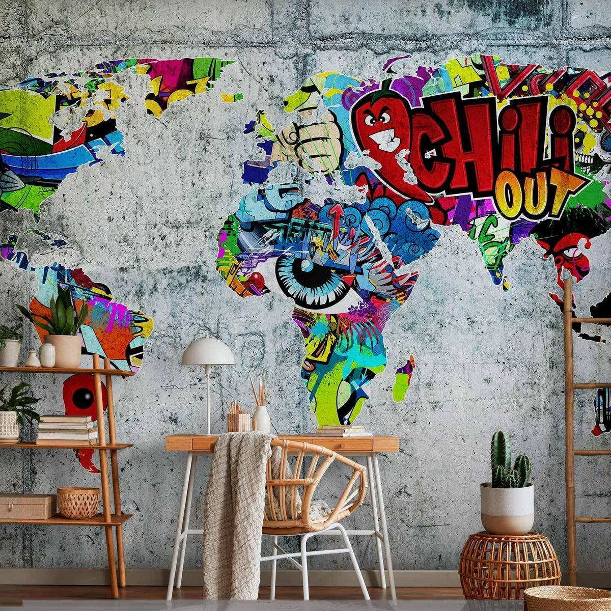Fototapete - Map - Graffiti