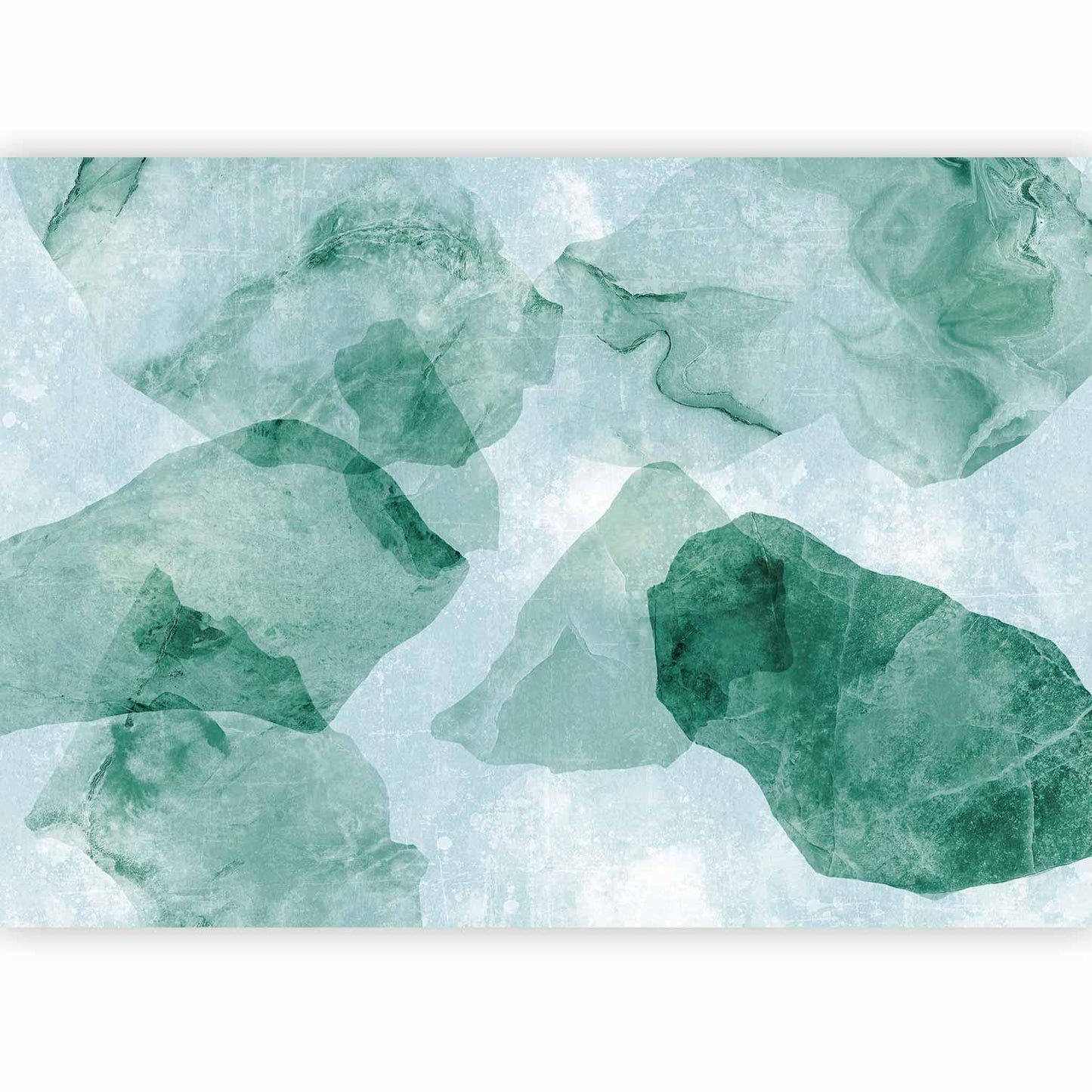 Fototapete - Spring Terrazzo - Third Variant with green abstract pattern.