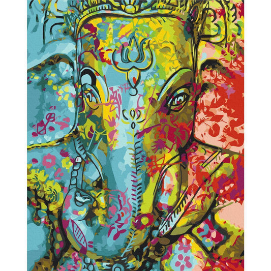Malen nach Zahlen - Colourful Ganesha