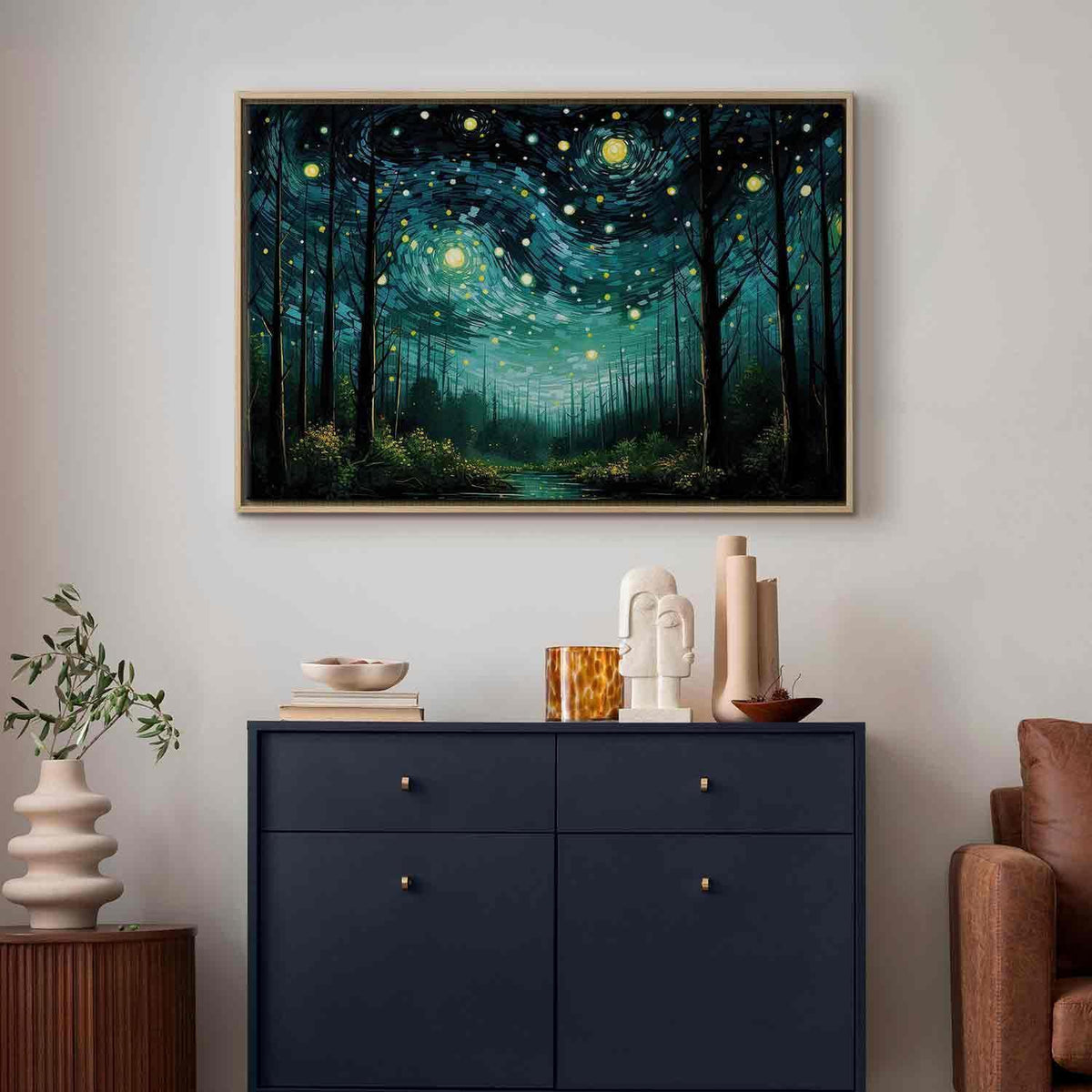 Leinwandbild - Starry night - a contemporary version of Van Gogh's night sky