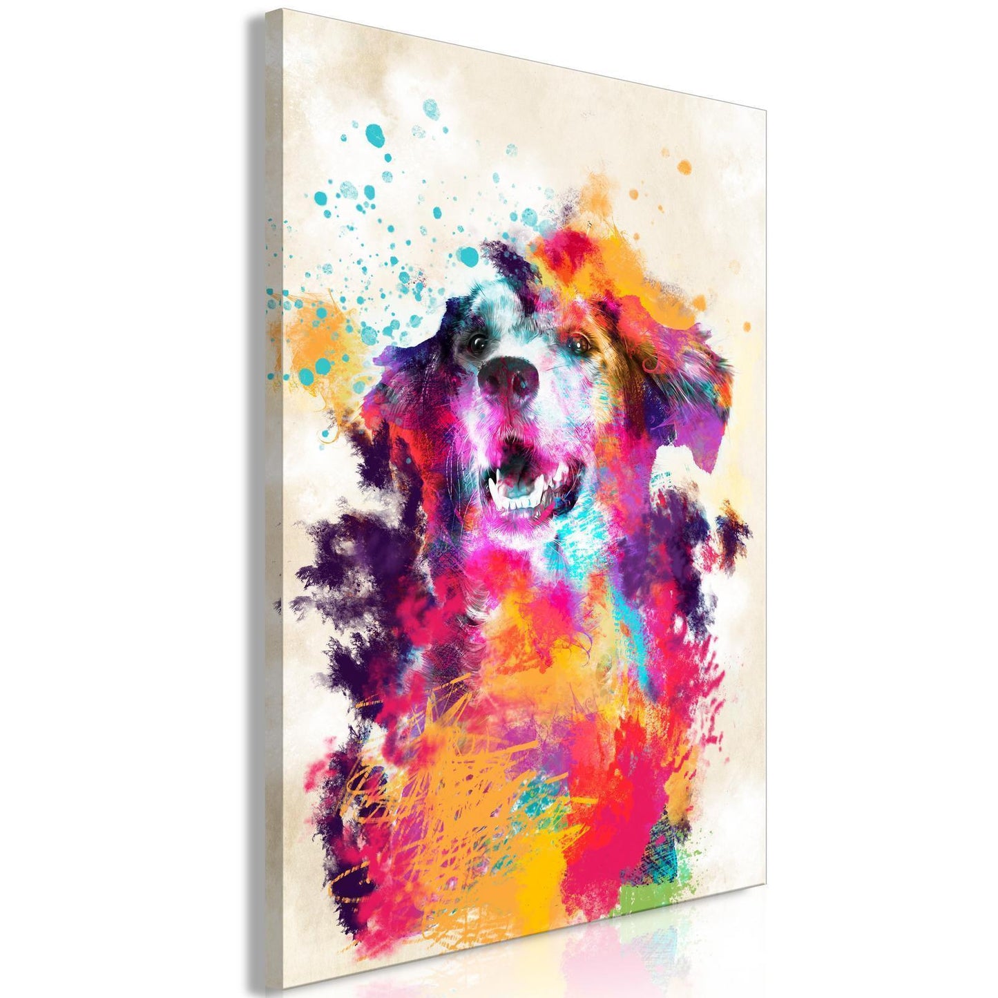 Leinwandbild - Watercolor Dog (1 Part) Vertical Artgeist