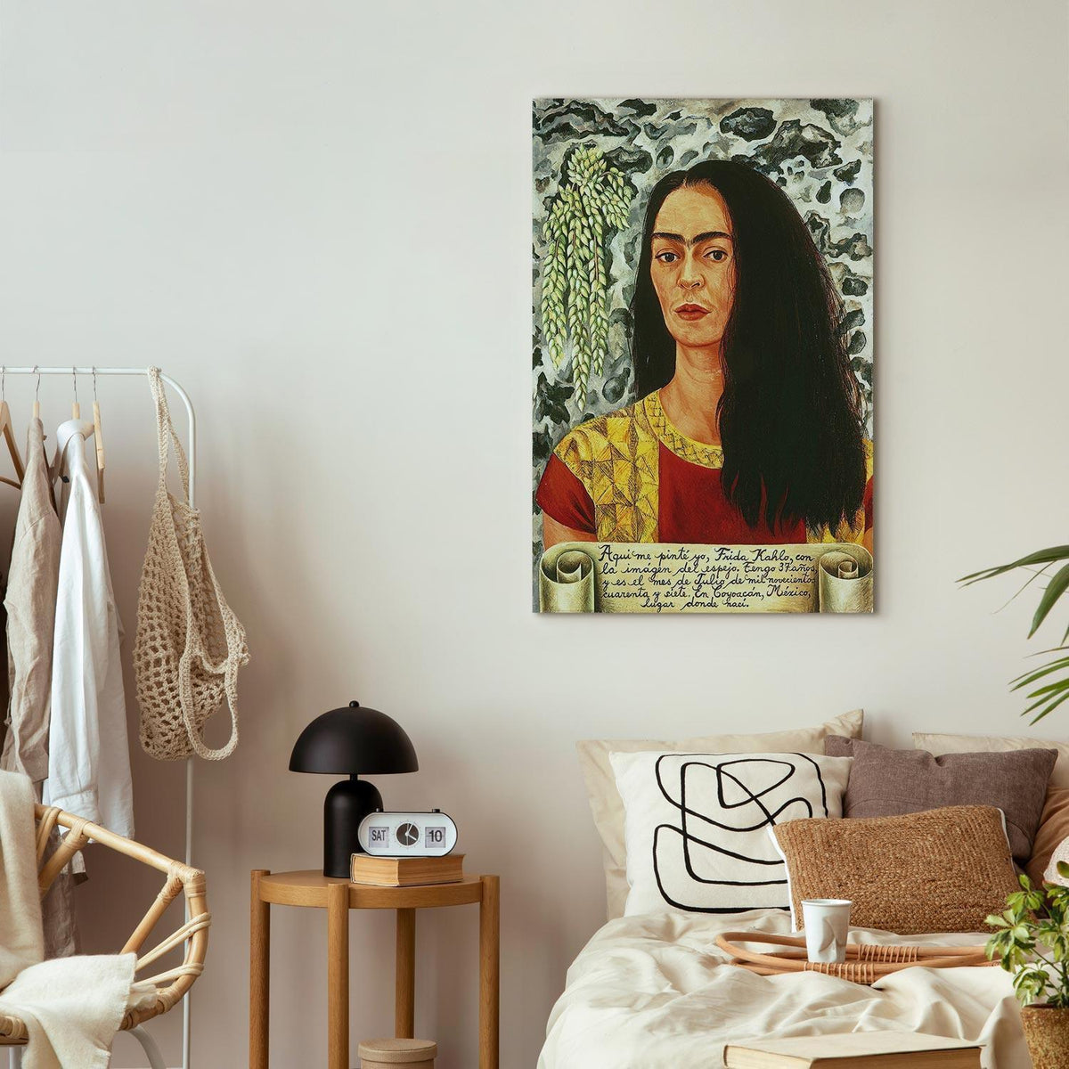 Leinwandbild - Frida Kahlo – Self-Portrait with Loose Hair