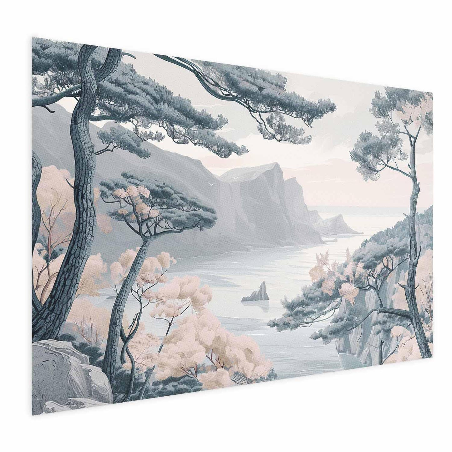 Poster - Blue Coast in Delicate Colors Artgeist
