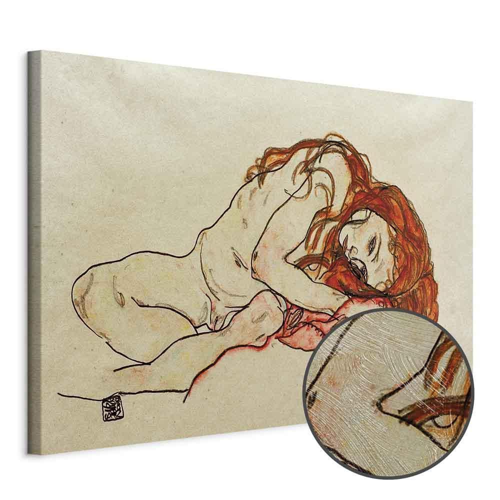 Leinwandbild - Egon Schiele – Crouched Girl With Bowed Head