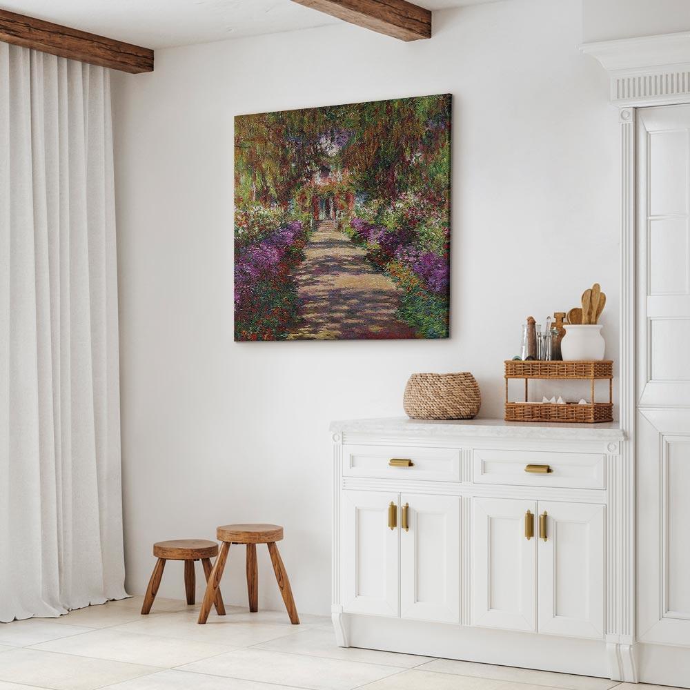 Leinwandbild - Claude Monet – A Pathway in Monet's Garden