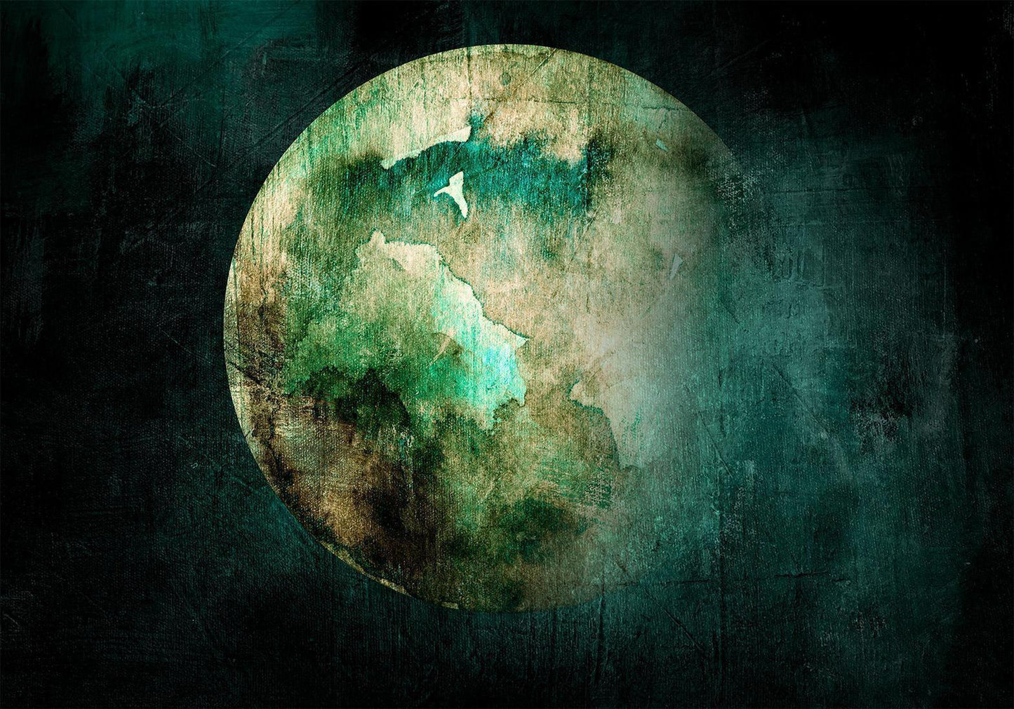 Fototapete Green Pangea – Grüner Planet mit moderner Ästhetik