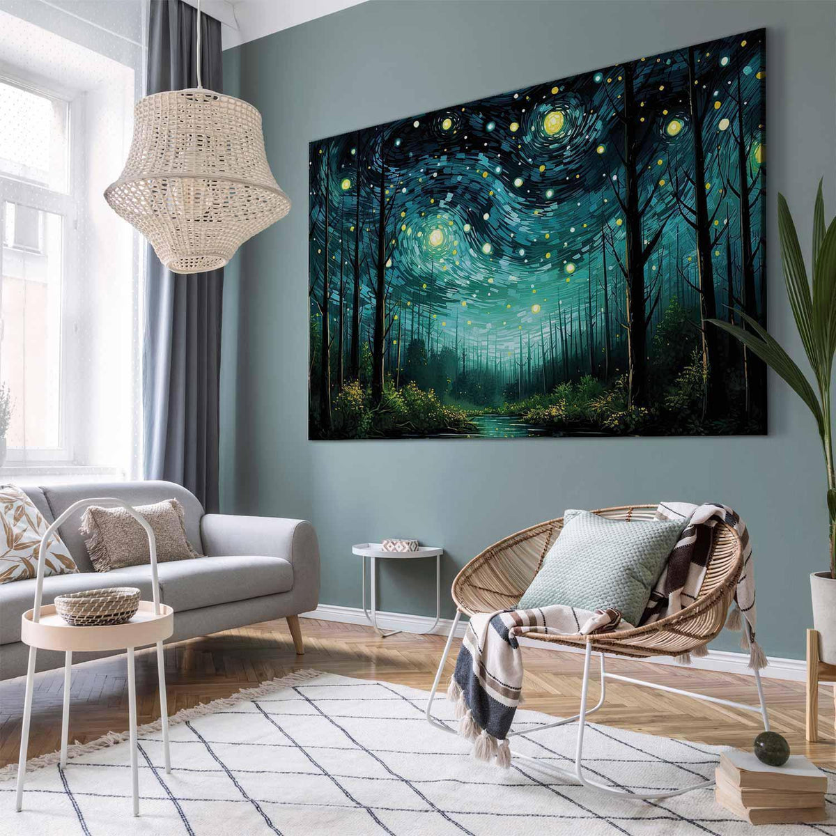 Wandbild XXL - Starry night - a modern version of Van Gogh's night sky