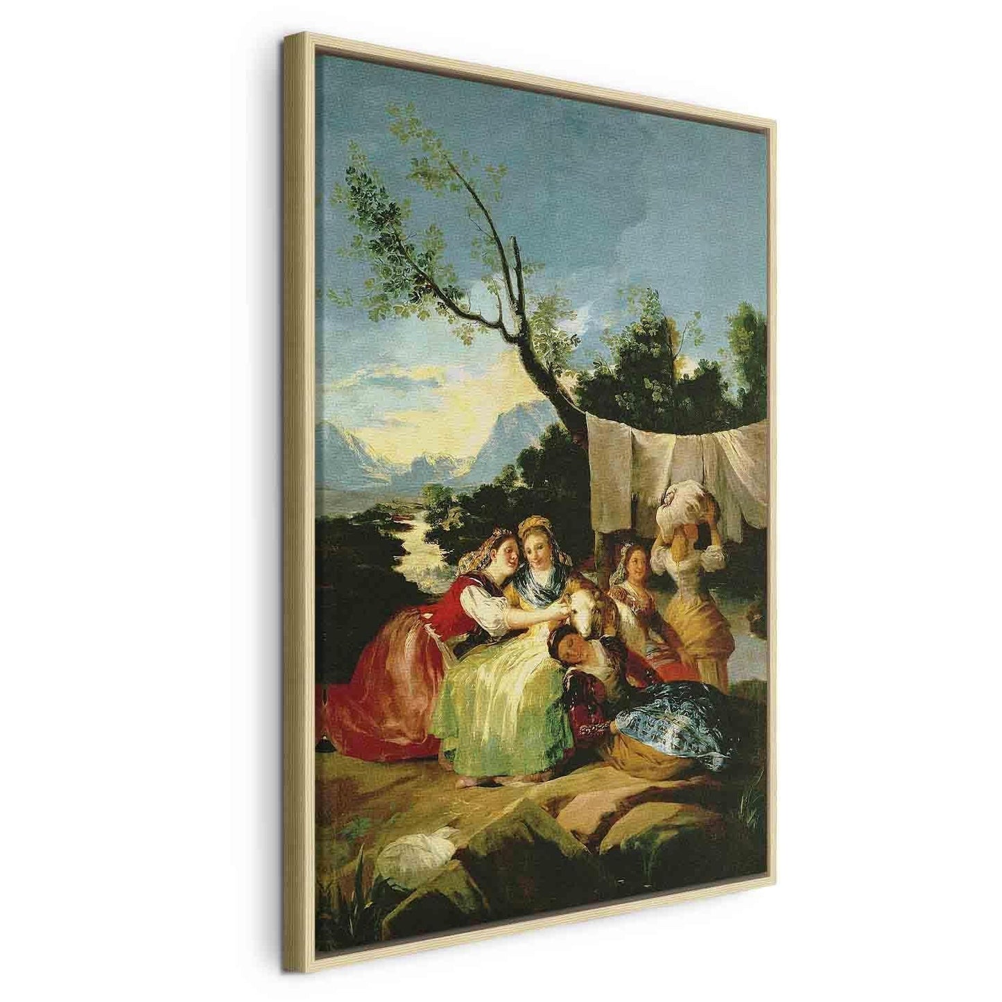 Leinwandbild - The Washerwomen before (Francisco Goya) Artgeist