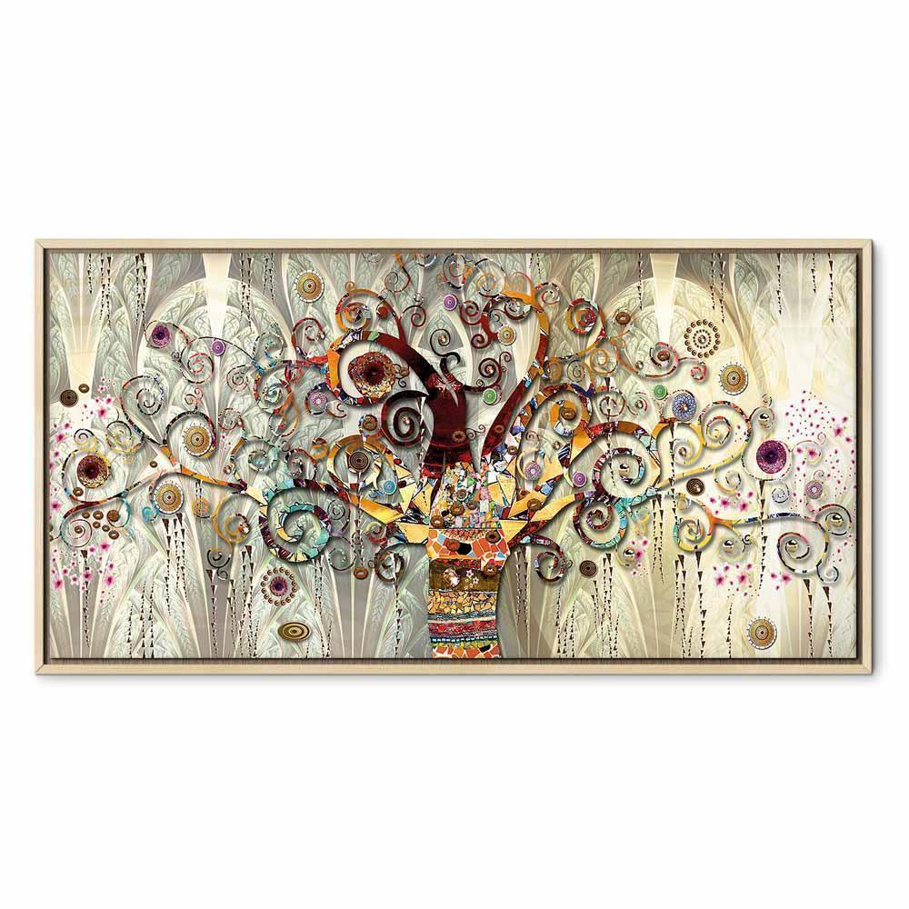 Leinwandbild Gustav Klimt Lebensbaum Bunt – Symbolische Wandkunst