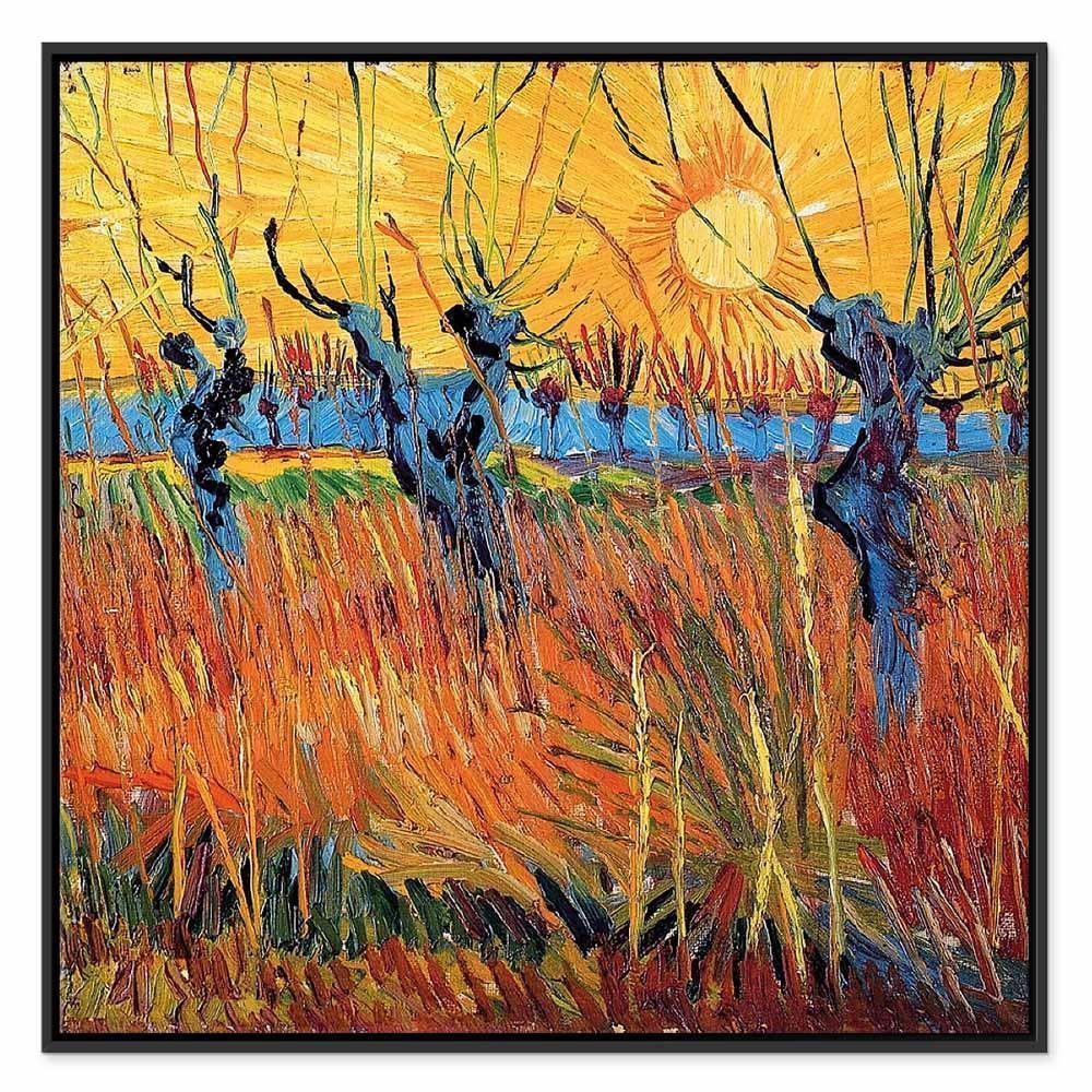 Leinwandbild - Vincent van Gogh – Willows at Sunset