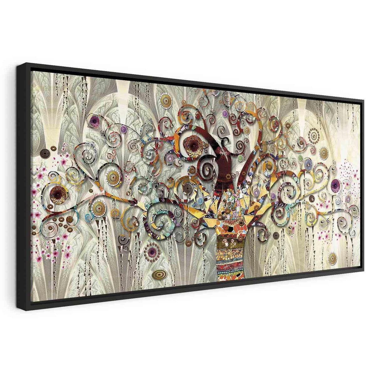 Leinwandbild Gustav Klimt Lebensbaum Bunt – Symbolische Wandkunst
