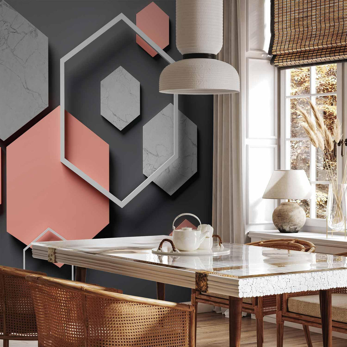 Fototapete - Hexagon Plan