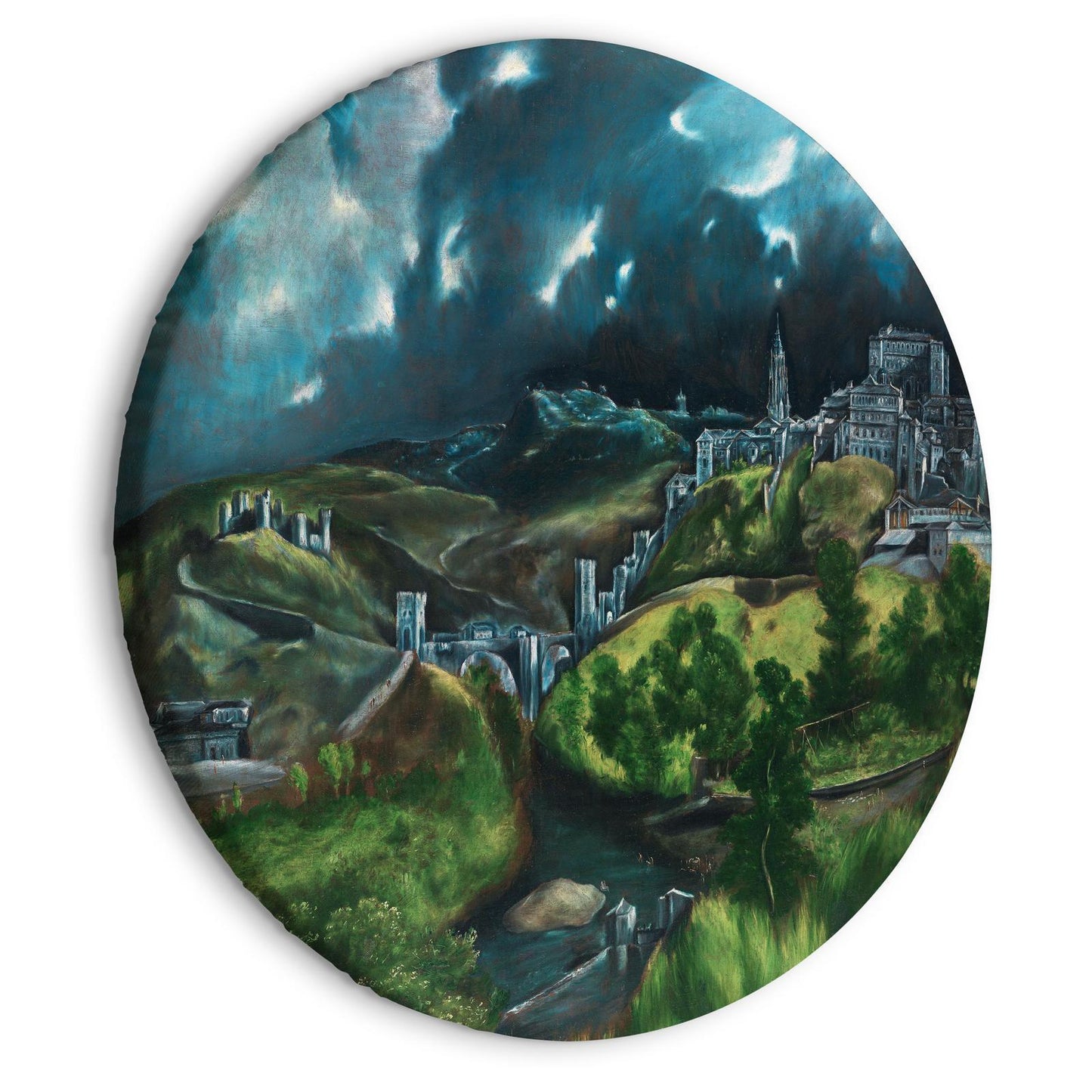 Rundes Bild - View of Toledo (El Greco) Artgeist