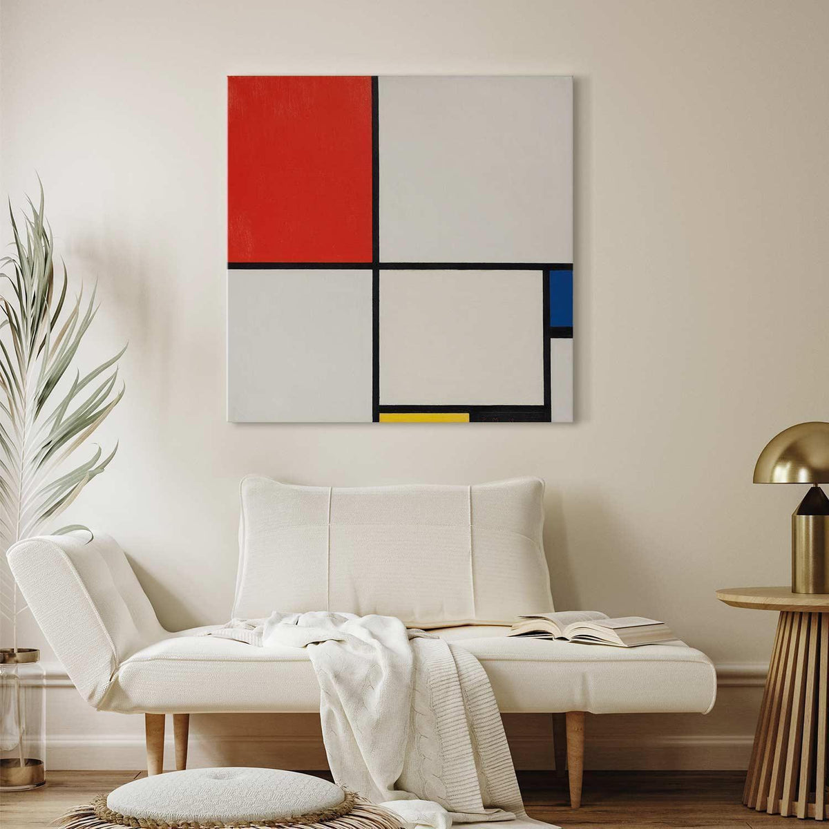 Leinwandbild - Piet Mondrian – Composition No III, with red, blue, yellow and black