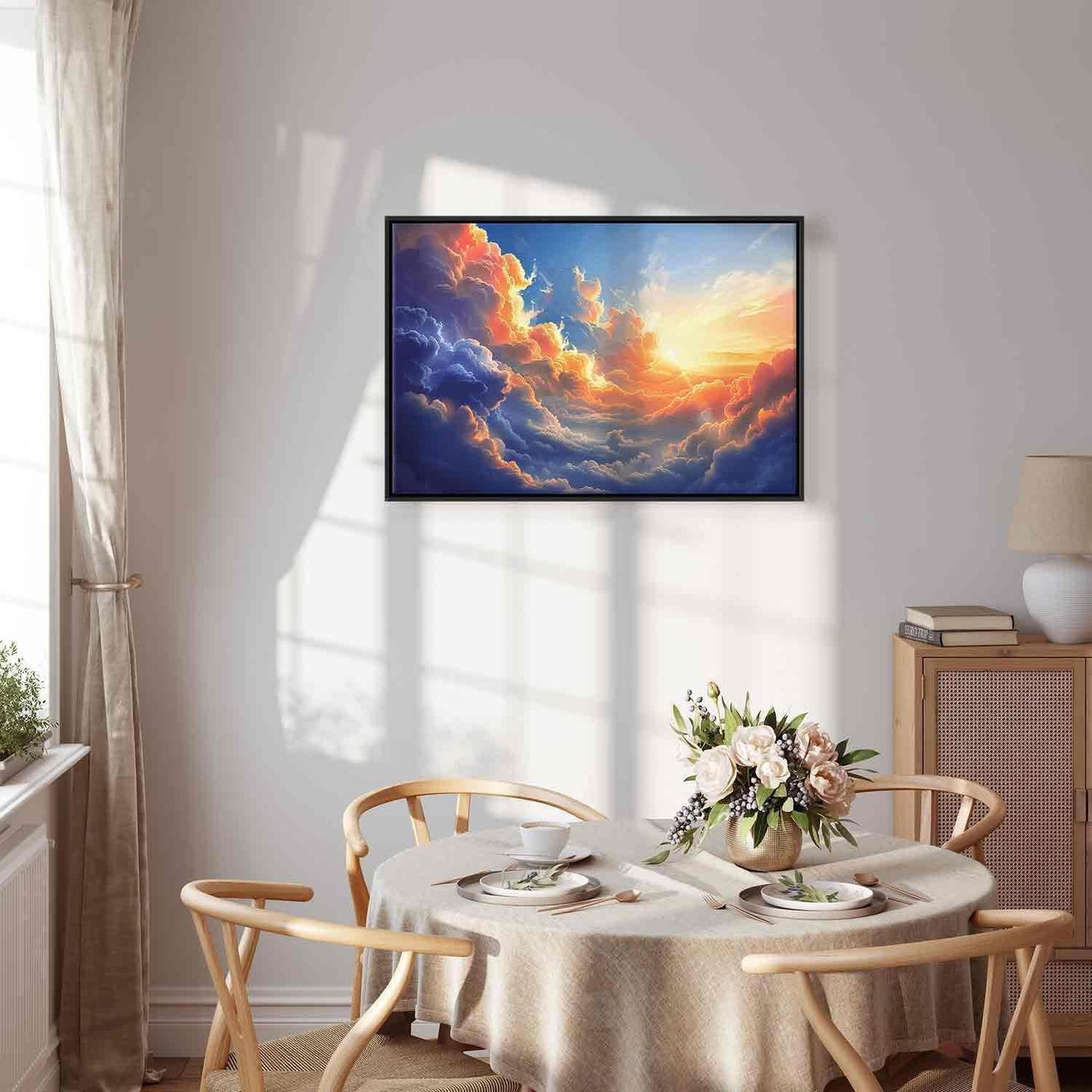 Leinwandbild - Sunset Over a Cloudy Sea: A Wonderful Symphony of Colors Artgeist