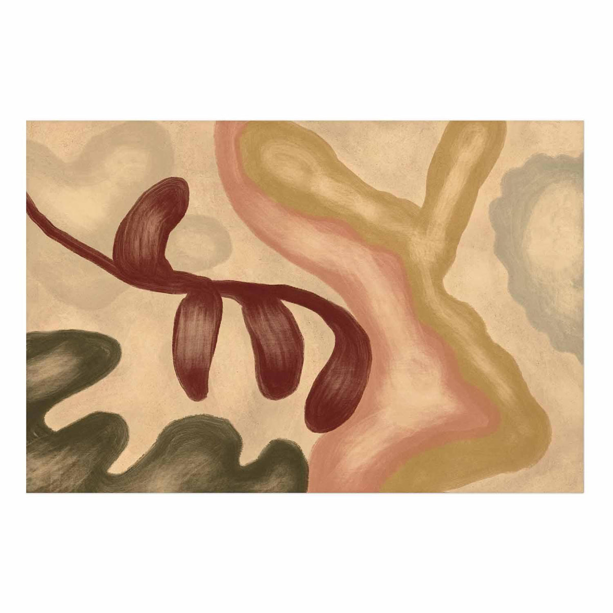 Poster - Colorful Shapes - worn figures in lime wash technique
