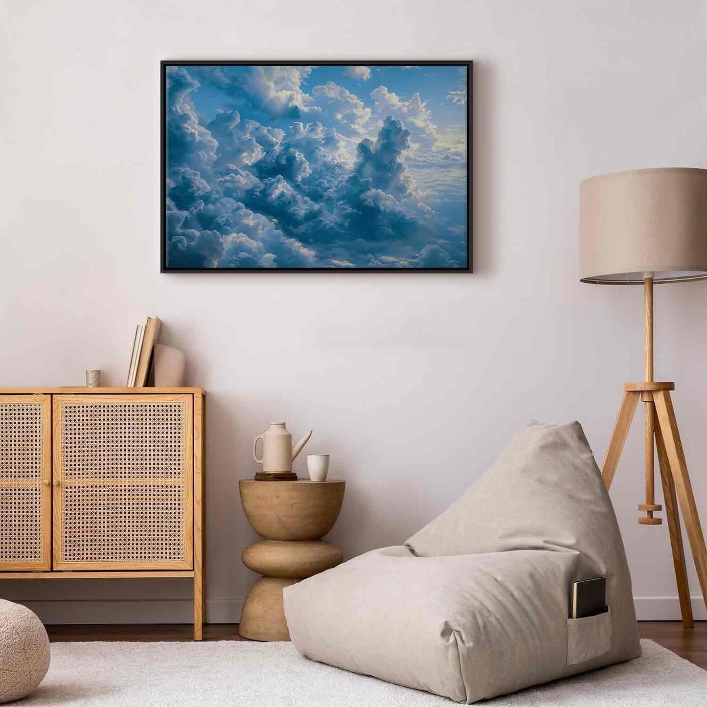 Leinwandbild - Ocean in the Air: Waving Clouds Reflecting Morning Light Artgeist