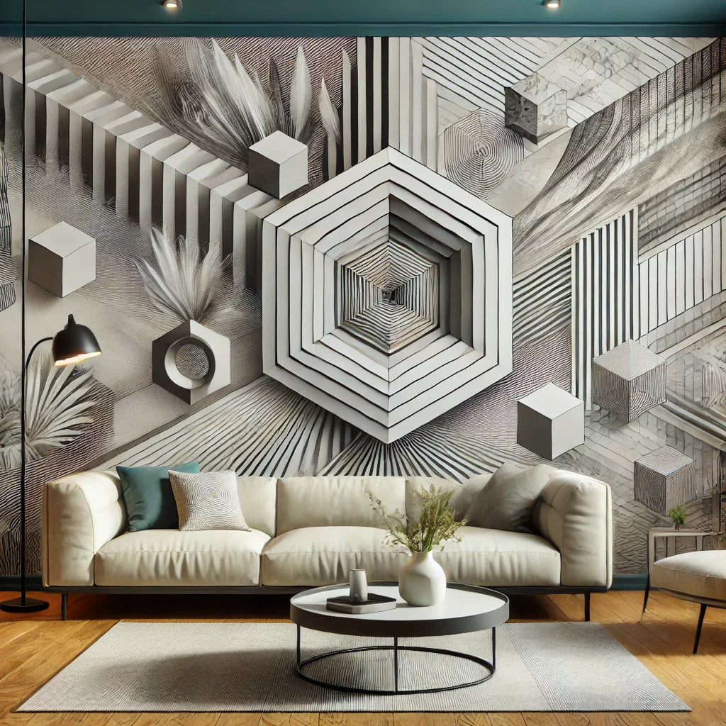 3D Fototapeten – moderne Wandtapete mit Tiefeneffekt für Wohnzimmer, Schlafzimmer und Büro